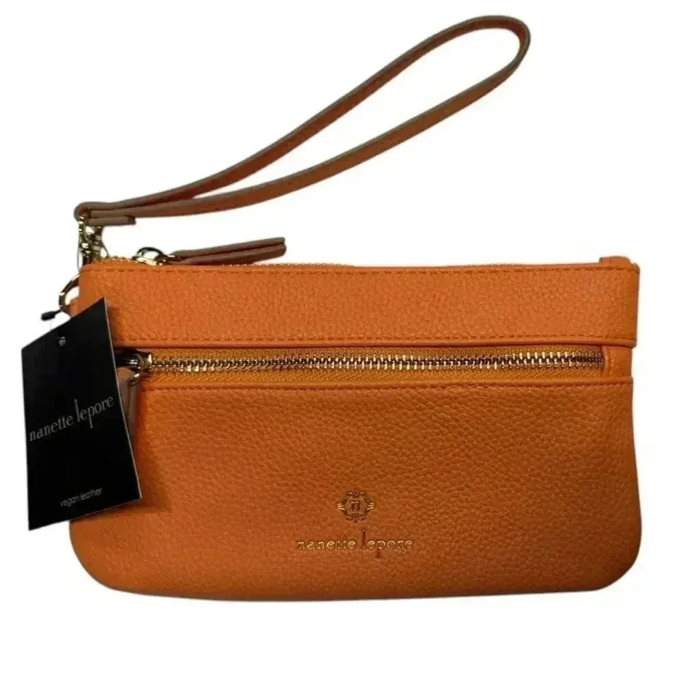 NWT NANETTE LEPORE Mollie Top Zip Tech Wristlet/organizer Apricot